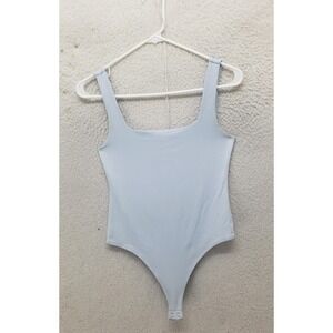 Forever 21‎ Bodysuit Womens Small Blue Square Neck Stretch Sleeveless Tank Top